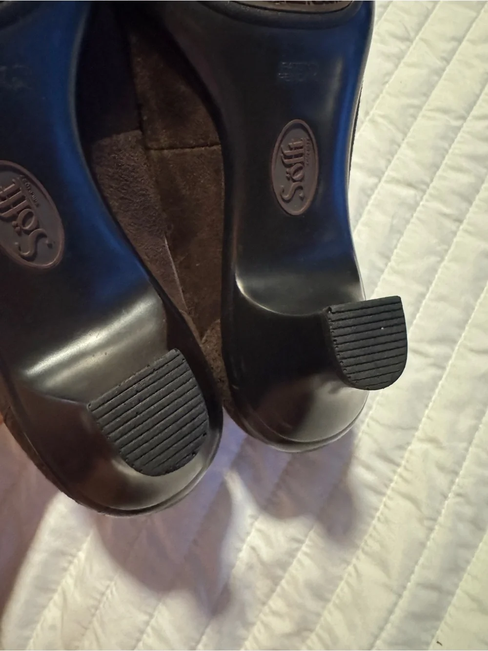 Söfft Brown Suede Studded Bow Pumps Comfort Heels Size 6.5